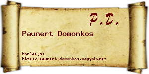 Paunert Domonkos névjegykártya